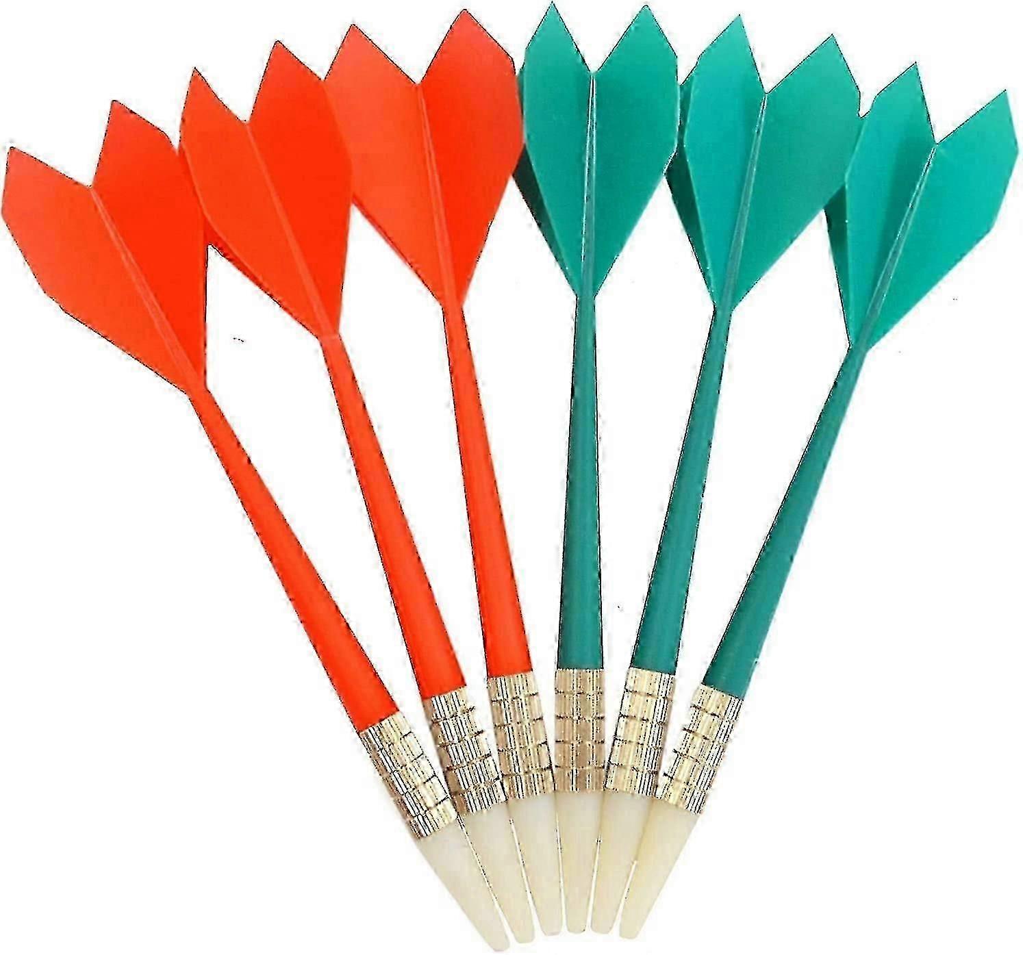 Set of 6 soft tip darts for safety target - 3 darts each in green and red