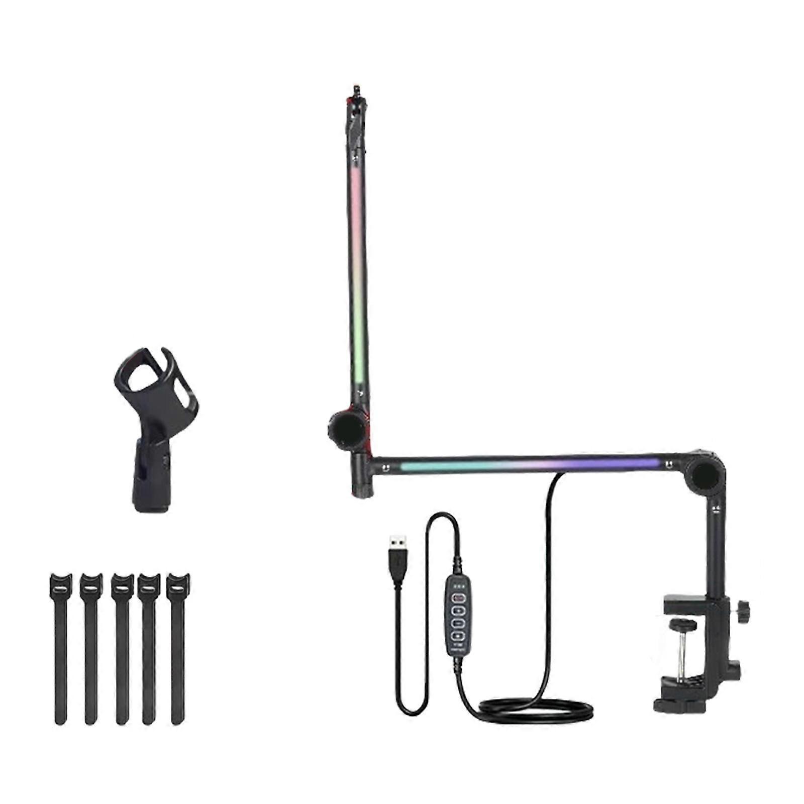 Support de microphone avec bras de flèche pour la plupart des micros, installation facile, support de bureau réglable multidirectionnel, robuste