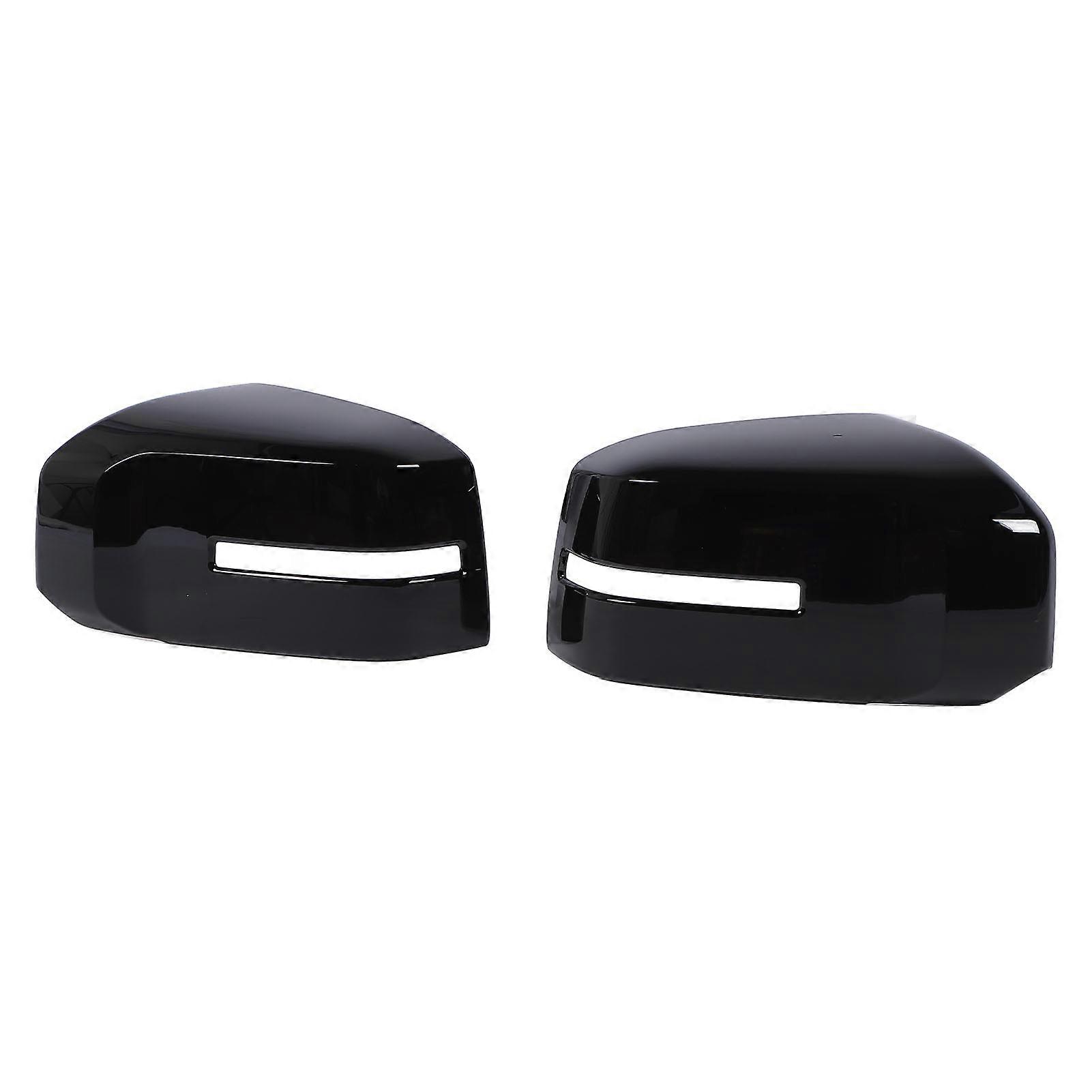 2PCS Rearview Mirror Cap Left and Right Exterior Rear View Mirror Housing Cap for Triton L200 2023 to 2024 Glossy Black 