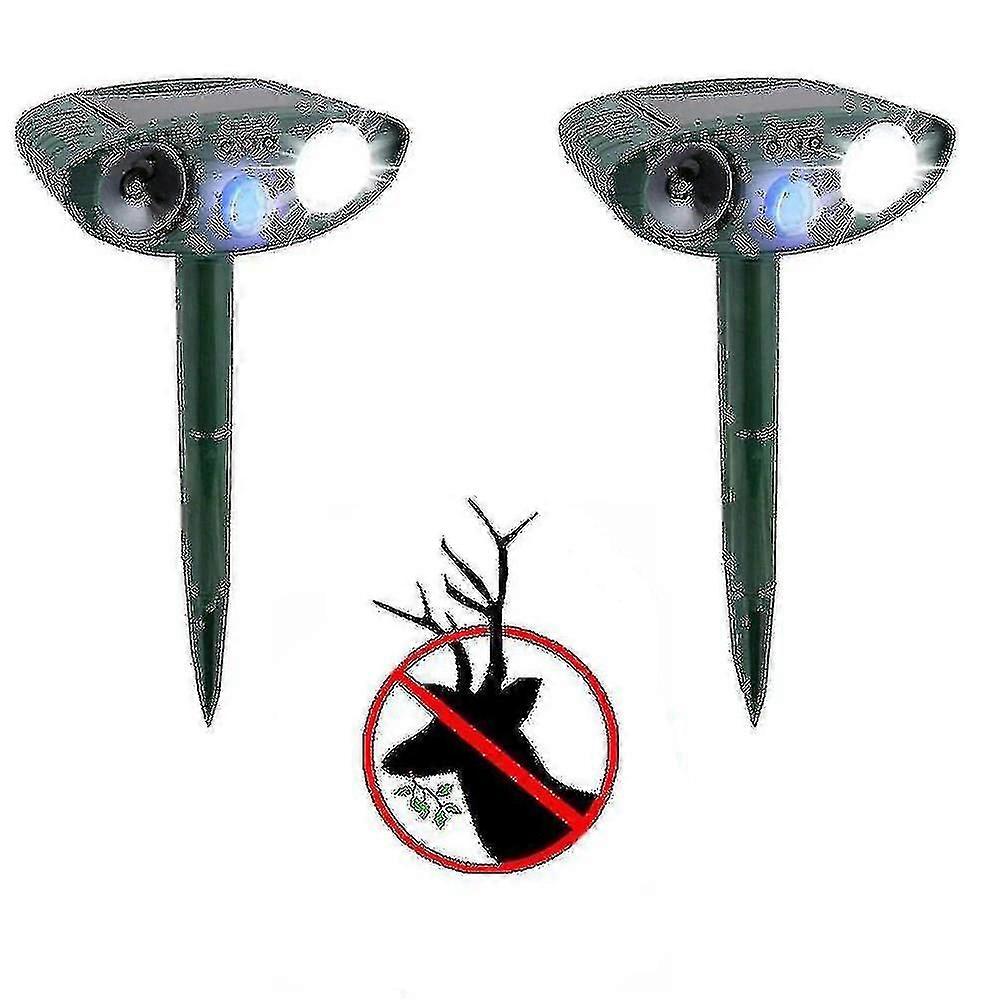 Ultrasonic Deer Repeller - Pack Of 2 - Solar Powered - Get Rid Of Deer In 48 Hours