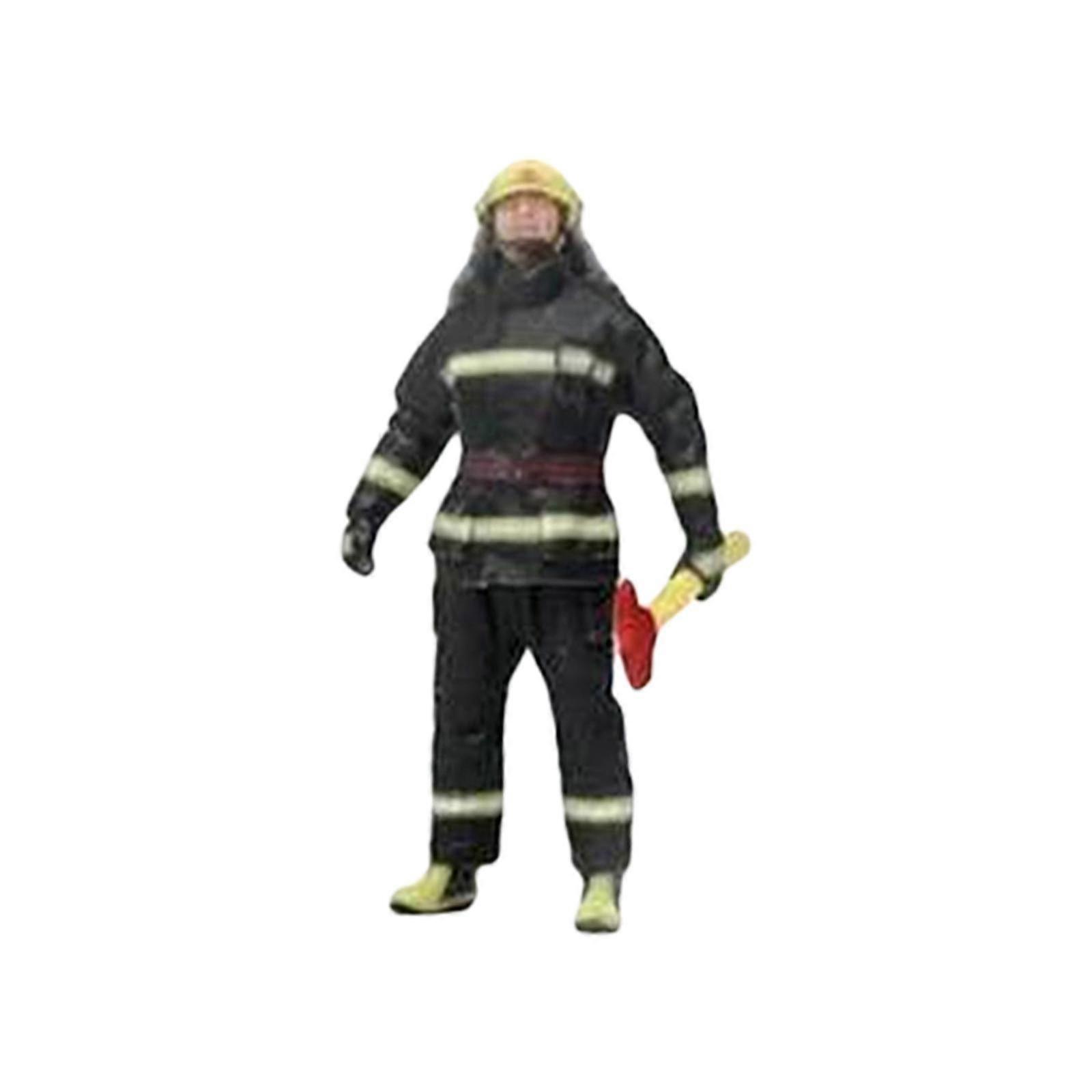 Miniature 1:64 Firefighter Figures, Diorama Action Figures, Collection Model