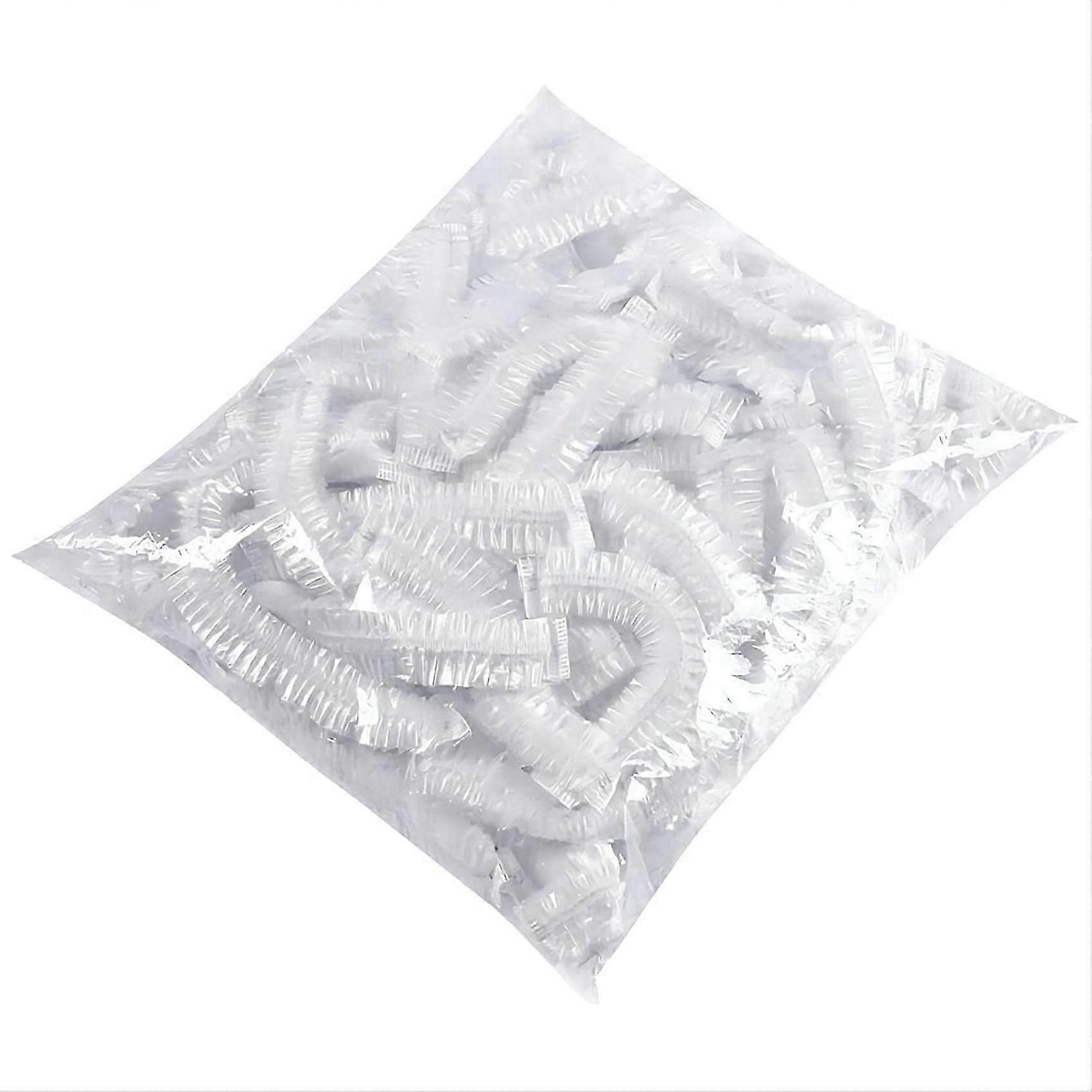 100 Pieces of Plastic Wrap Bowl Lids, with Elastic, Plastic Stretchable Food Lids JN