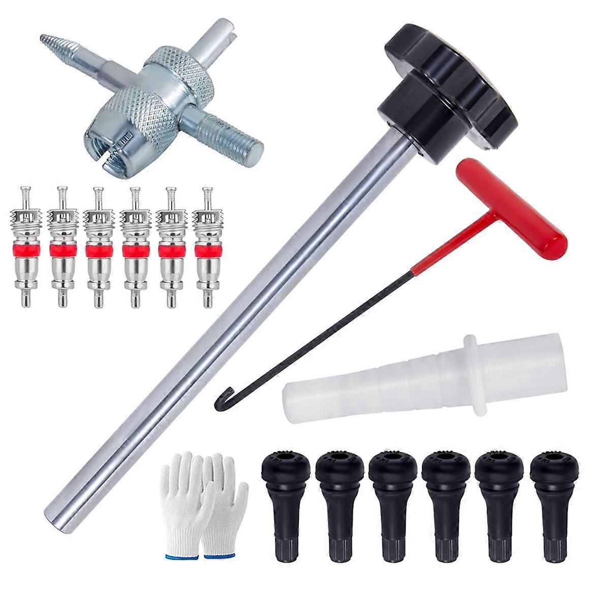 Quick Change Tire Valve Tool Kit, Tire Valve Stem Core Quick Change Tool Kit, Replace Car, ATV, Truc