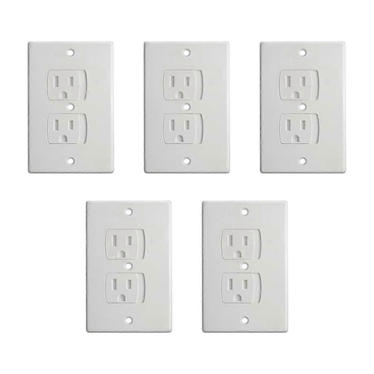Self-Closing Socket Cover, White Safety Wall Electrical Socket,