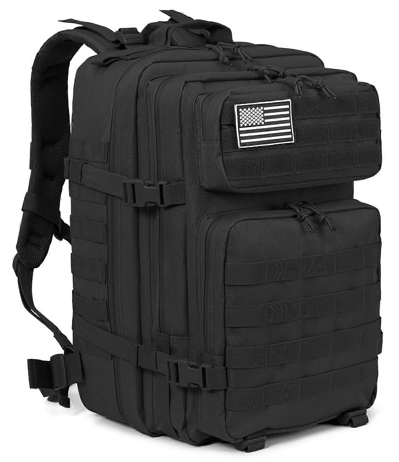45L Military Tactical Molle Army Assault Pack Backpack - Durable Nylon, Multi-Compartment, Adjustable Straps, OD Green
