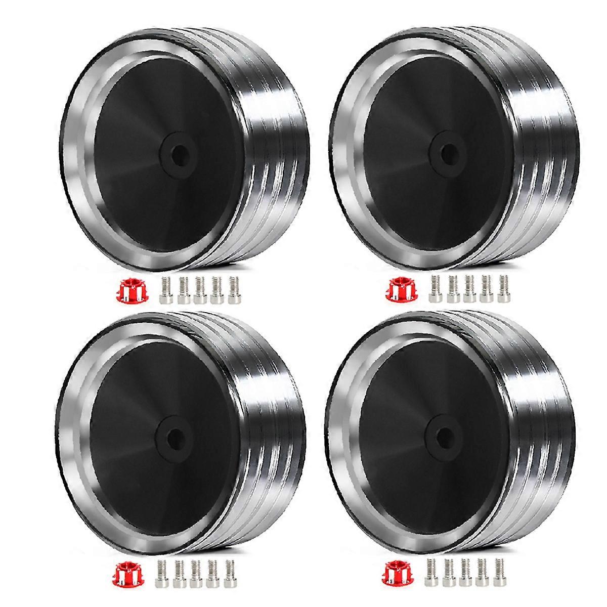 4Pcs 1.9 Inch Retro Mirror Wheel Hub For SCX10 -4 RC Car Black B