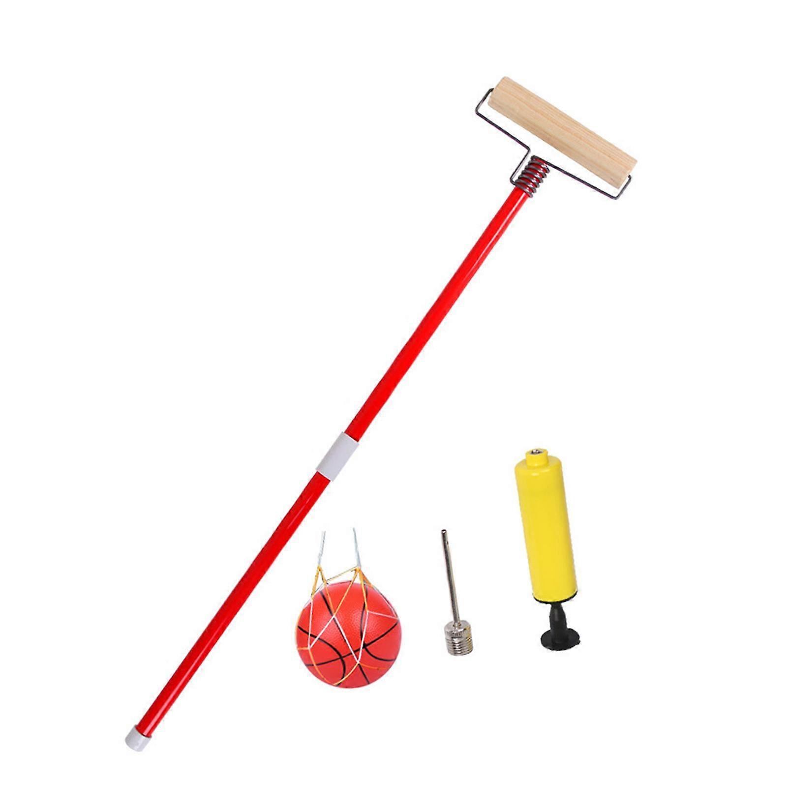 Children Rolling Ball Toy,Training Equipment,Motor Skills Development with Ball and Pump,Rod Play Kit,Activity Push Pull Toy