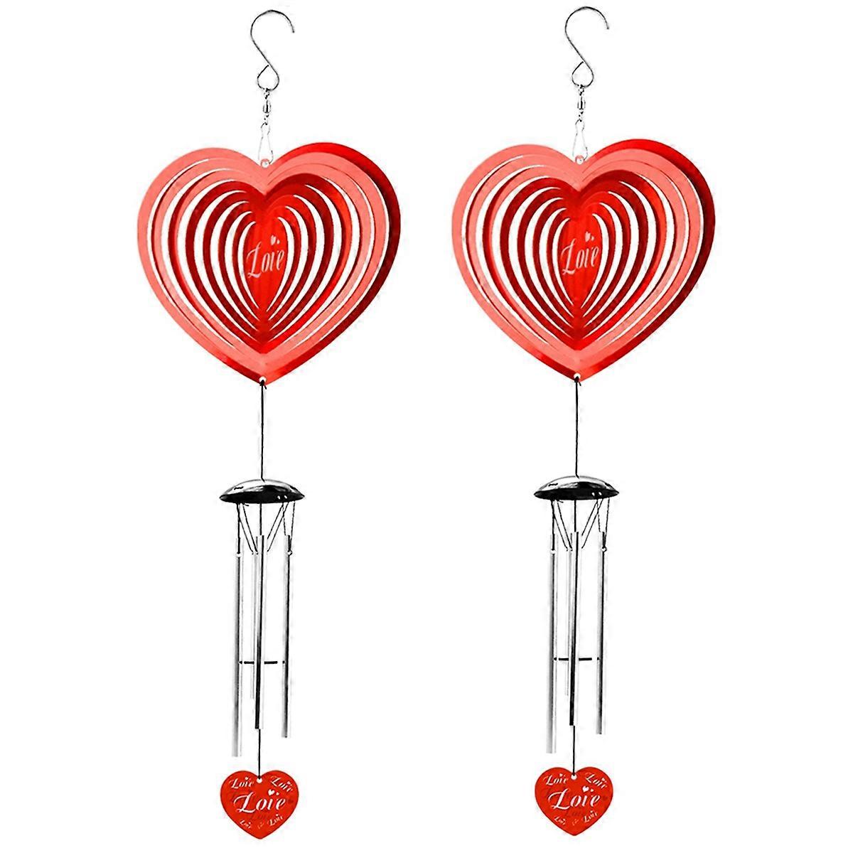 Wind Chime Wind Bell Valentine's Day Decoration,Red