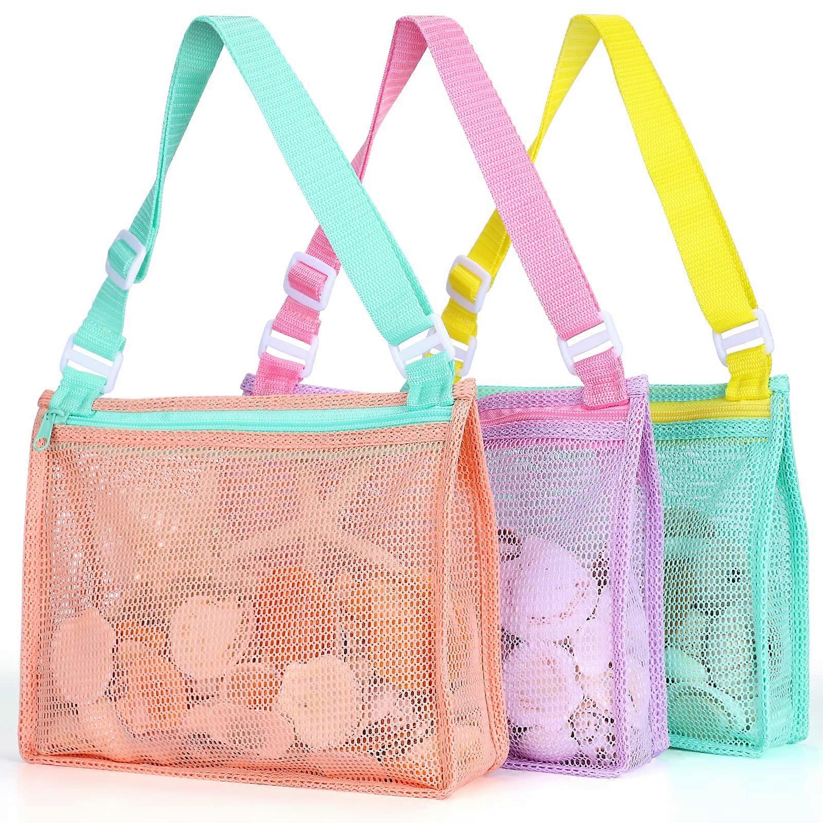 3 Set Mesh Beach Bag for Swimming and Activities Beach