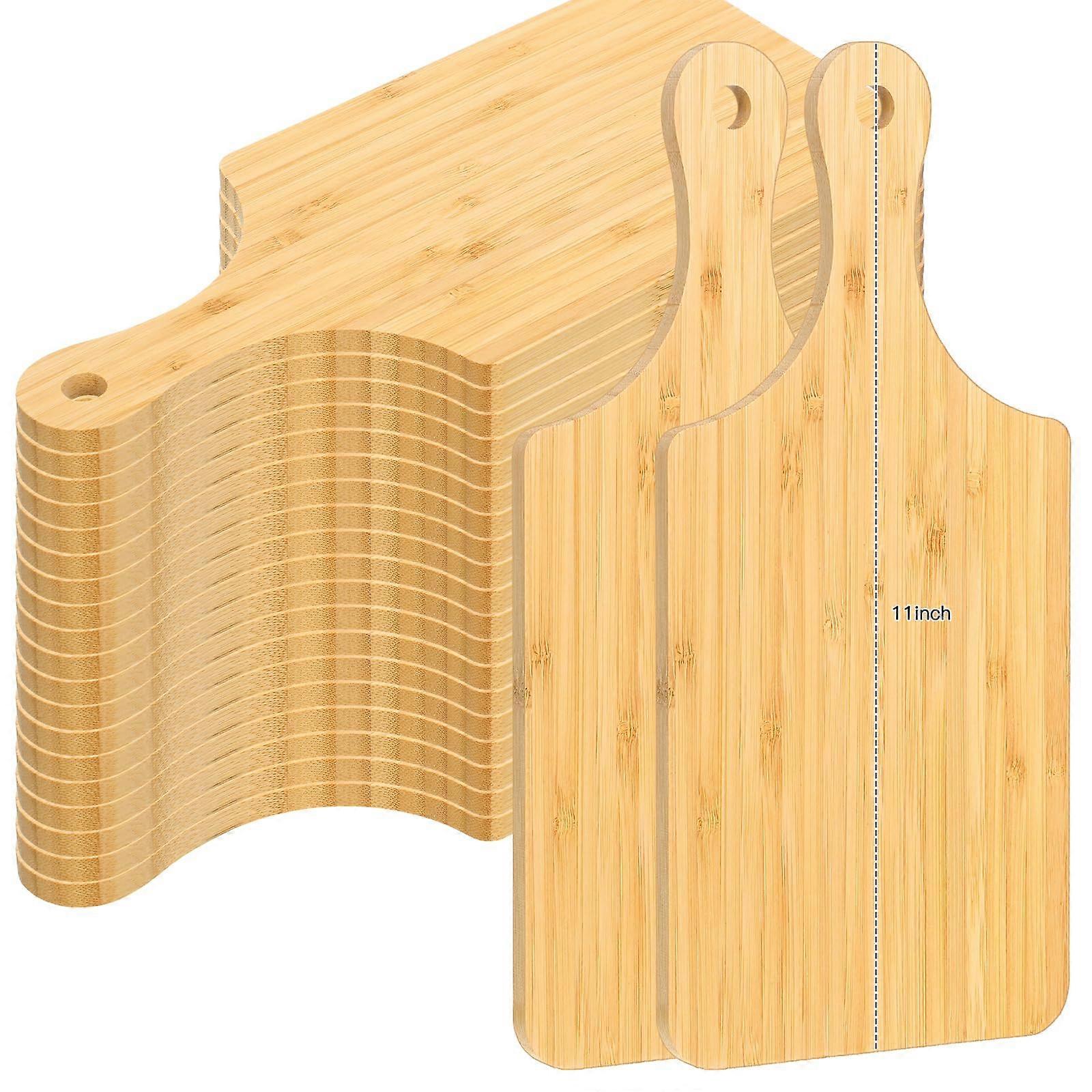 24 Piece Small Wooden Cutting Board Set 11 x 5 Inch Joinery Boards for Laser Engraving and Customization