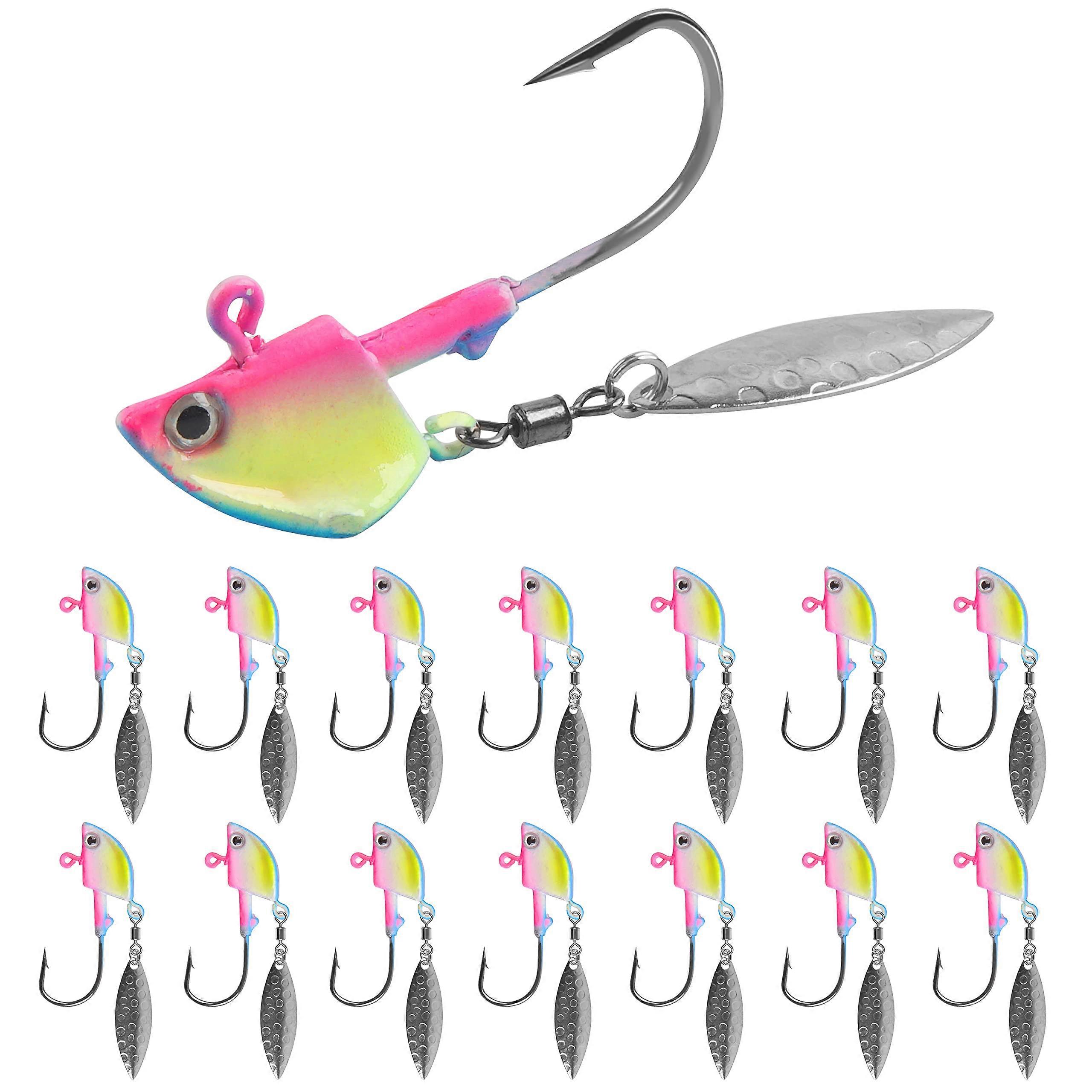 Bladed Jig Heads Swimbait Jig Head with Willow Blade 3D Eyes Fish Head for Trout Bass