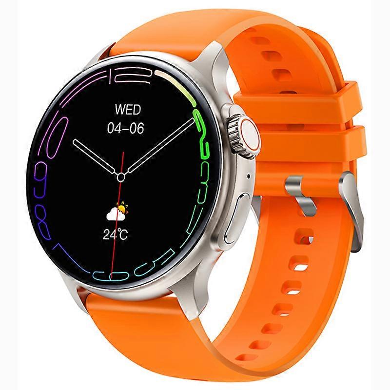 Smartwatch with 1.43-inch Round Screen, Bluetooth Calling, Music Playback, Heart Rate Monitoring, and Multiple Sports Modes(Orange)