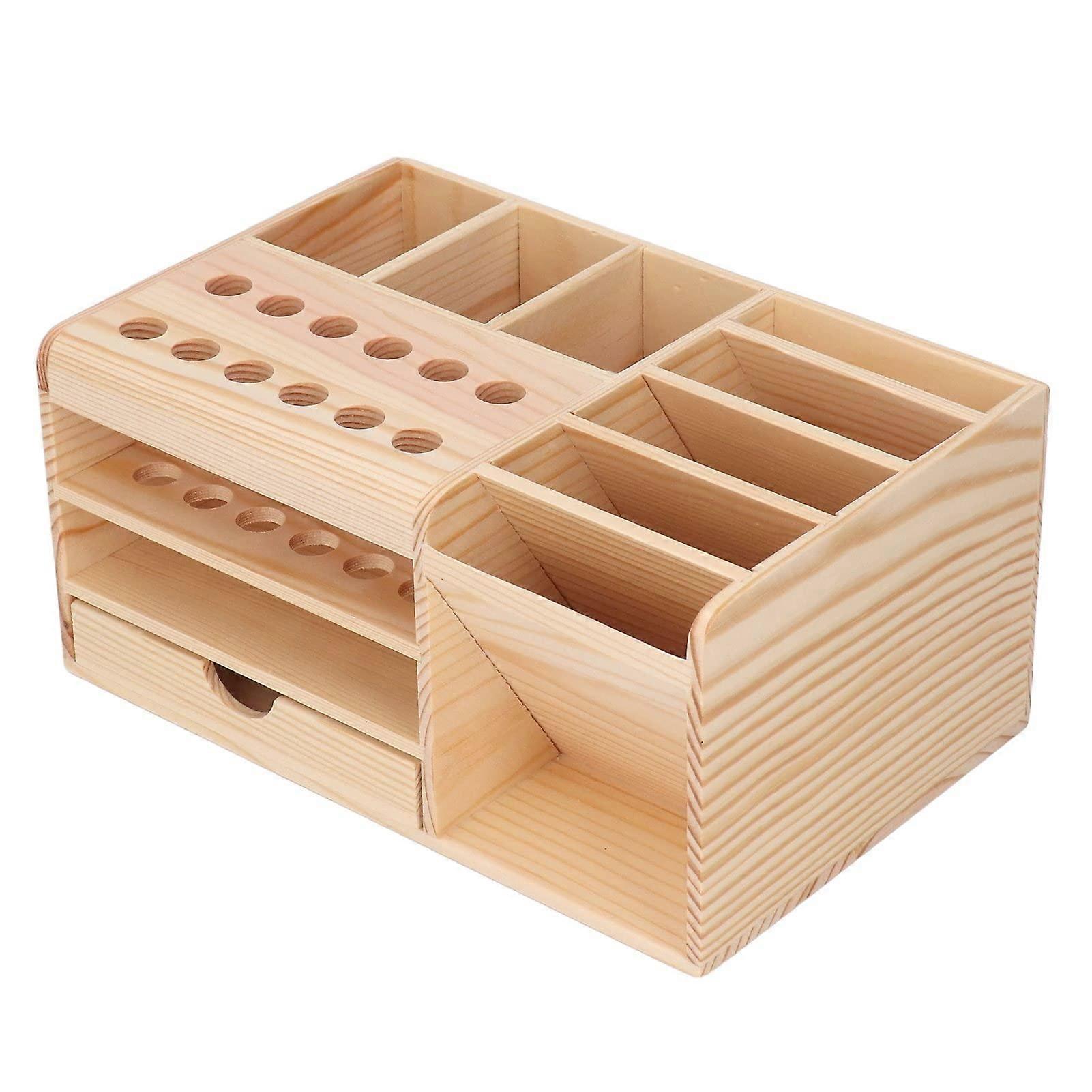 Repair Tool Storage Box Synthetic Wood Solid Smooth Edge Classification Storage Tool Parts Box Bamboo Screwdriver Storage Rack Tool