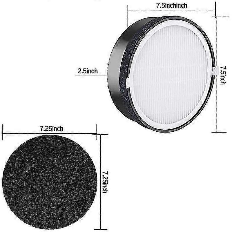 2 pcs Replacement Air Filters For Levoit Lv-h132 Purifier Hepa Activated Carbon