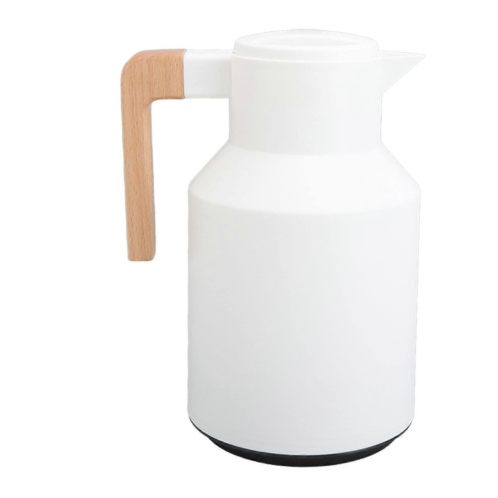 Stainless Steel Thermal Coffee Carafe Double Wall Vacuum Insulated 1L White