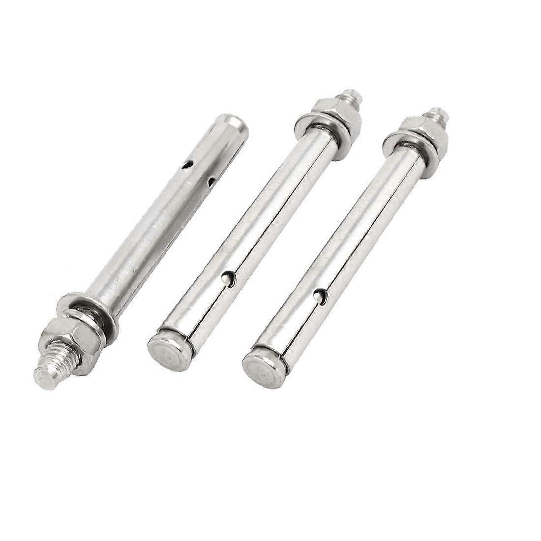 M8x100mm 304 Stainless Steel Expansion Bolt Sleeve Anchor for Air Conditioning Installations, Medium Size, Multiple Colors, Pack of 3