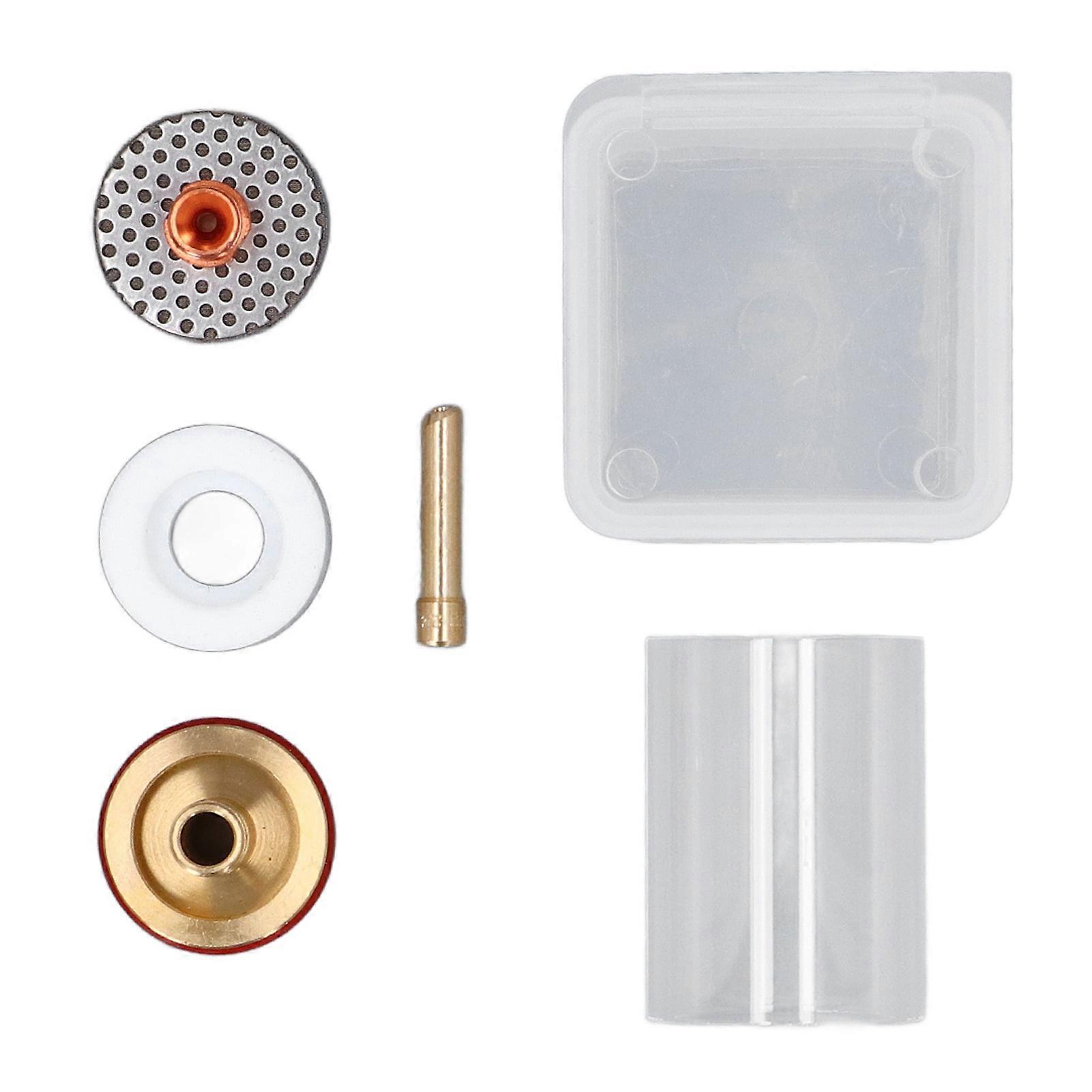 1 5Pcs TIG Welding Torch Glass Cup Electrode Clamp Connector PTFE Front Cover Set for WP 17 WP 18 WP 26