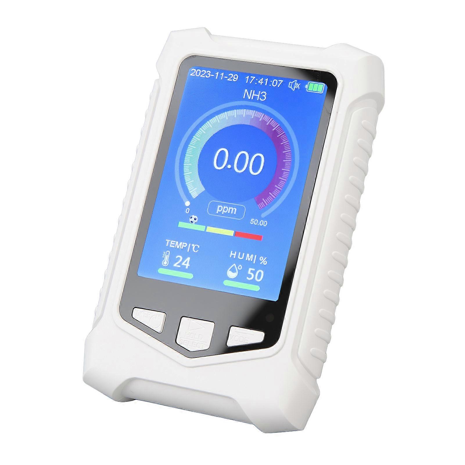 NH3 Test Meter Handheld Portable Accurate 0 to 50ppm 3.5 Inch LCD Display NH3 Gas Detector for Home