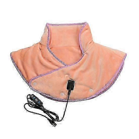 Electrically Heated Neck and Back Wrap with Rechargeable Double-Sided Plush Cordless Heating Pad