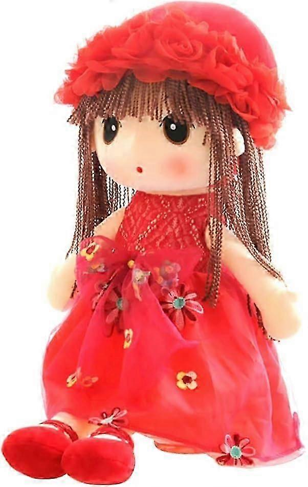 دمى خرقة ناعمة ، دمى خرقة ، دمى أطفال ، دمى شعر ، 45 سم ، دمى جميلة ، دمى خرقة ، محشوة أفخم ، أحمر