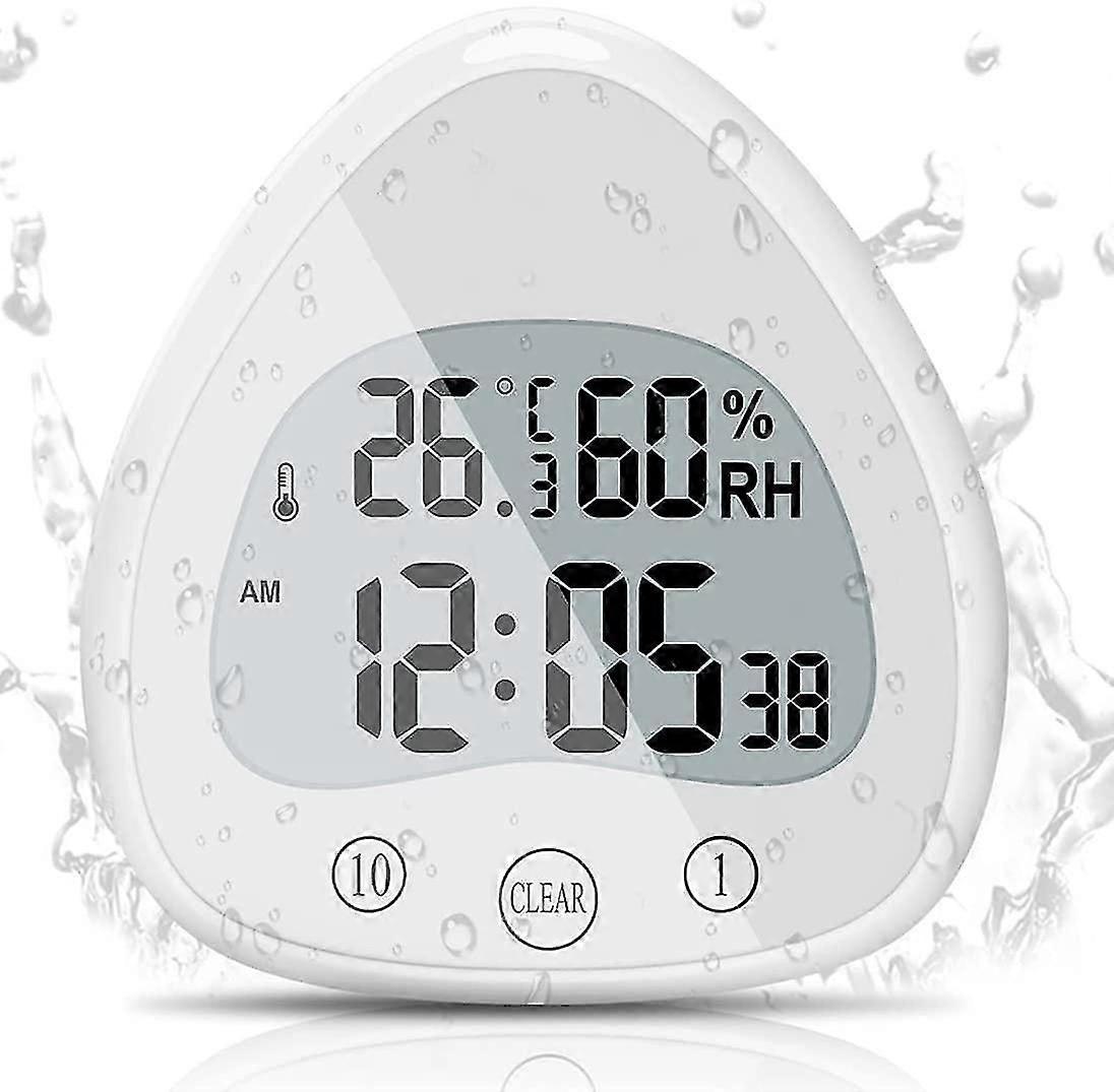 Digital Bathroom Clock Waterproof Shower Timer LCD Timer / Temperature Humidity Kitchen Timer with