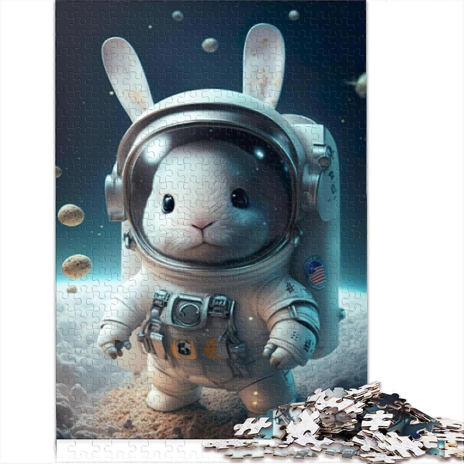 パズルゲーム 宇宙飛行士 宇宙ウサギジグソーパズル 1000ピース 大人のためのウッドジグソーパズル ジグソーパズル 教育 ストレス解消 おもちゃ パズルスタイル 2119