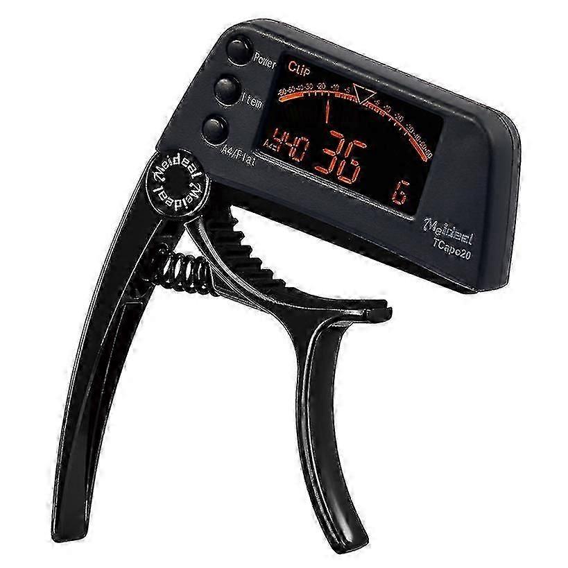 Akustisk gitarr Stämapparat Capo Quick Change Key 2 i 1 Capo Tuner Metal för elgitarr Bas Kromatiska delar