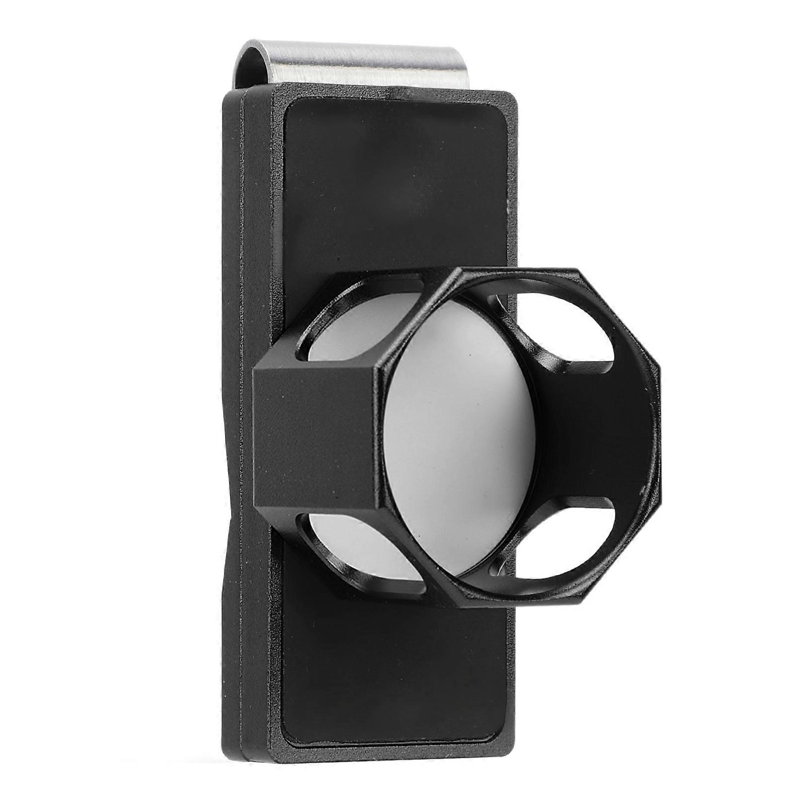Billiard Chalk Holder Clip Magnetic Portable Octagonal Inner Round Single Section Pool Cue Chalk Case with Quiet Belt Clip Black 