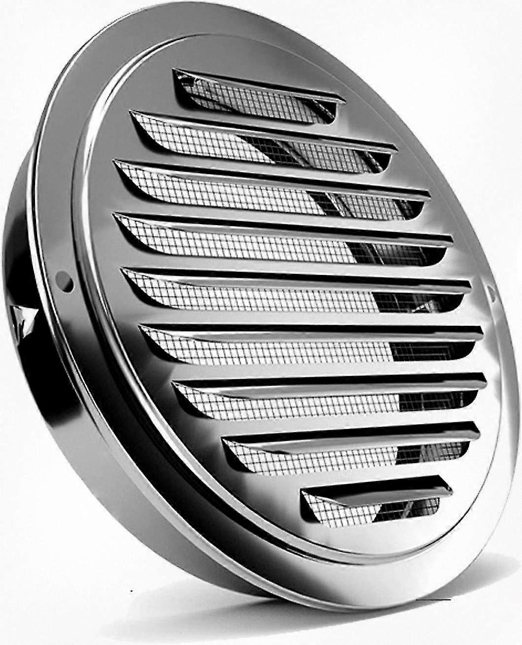 Metallic Air Vents with Louvered Grille Cover for Ducting and Ventilation, Wall Outlet with Fly Screen Mesh for Home Use (3-inch)