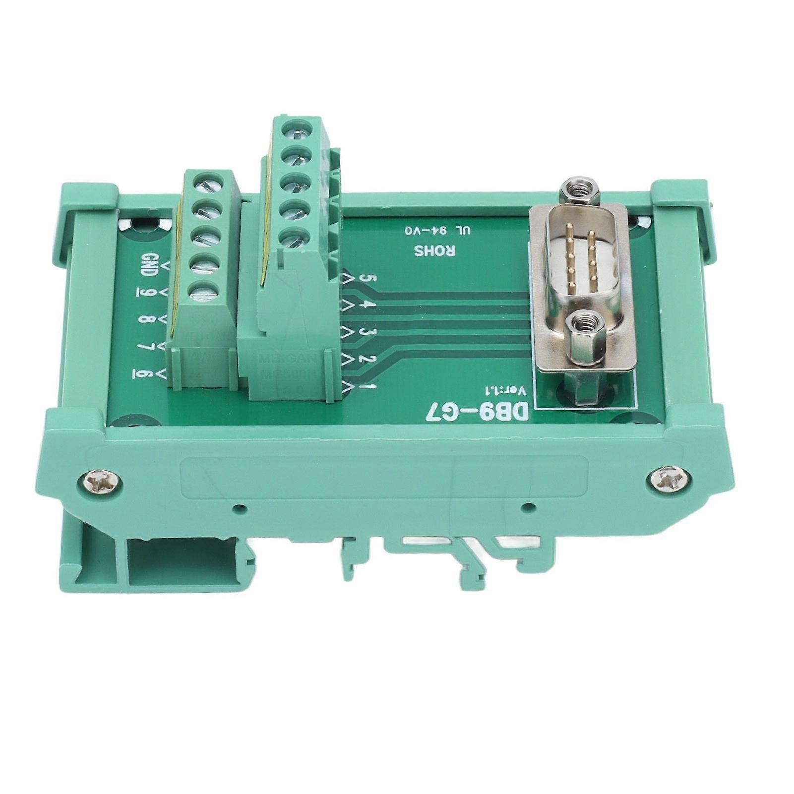 DB9 to Terminal Connector Adapter Plate PCB Board Straight Male with Case DC60V DB9-G7