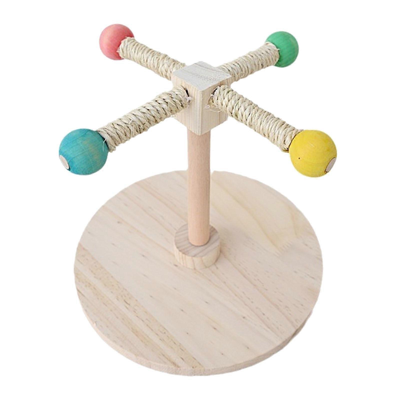 Tabletop Bird Perch With Easy Installation for Parrots Parakeets Conures Lovebirds Cockatiels Interactive Spin Toy