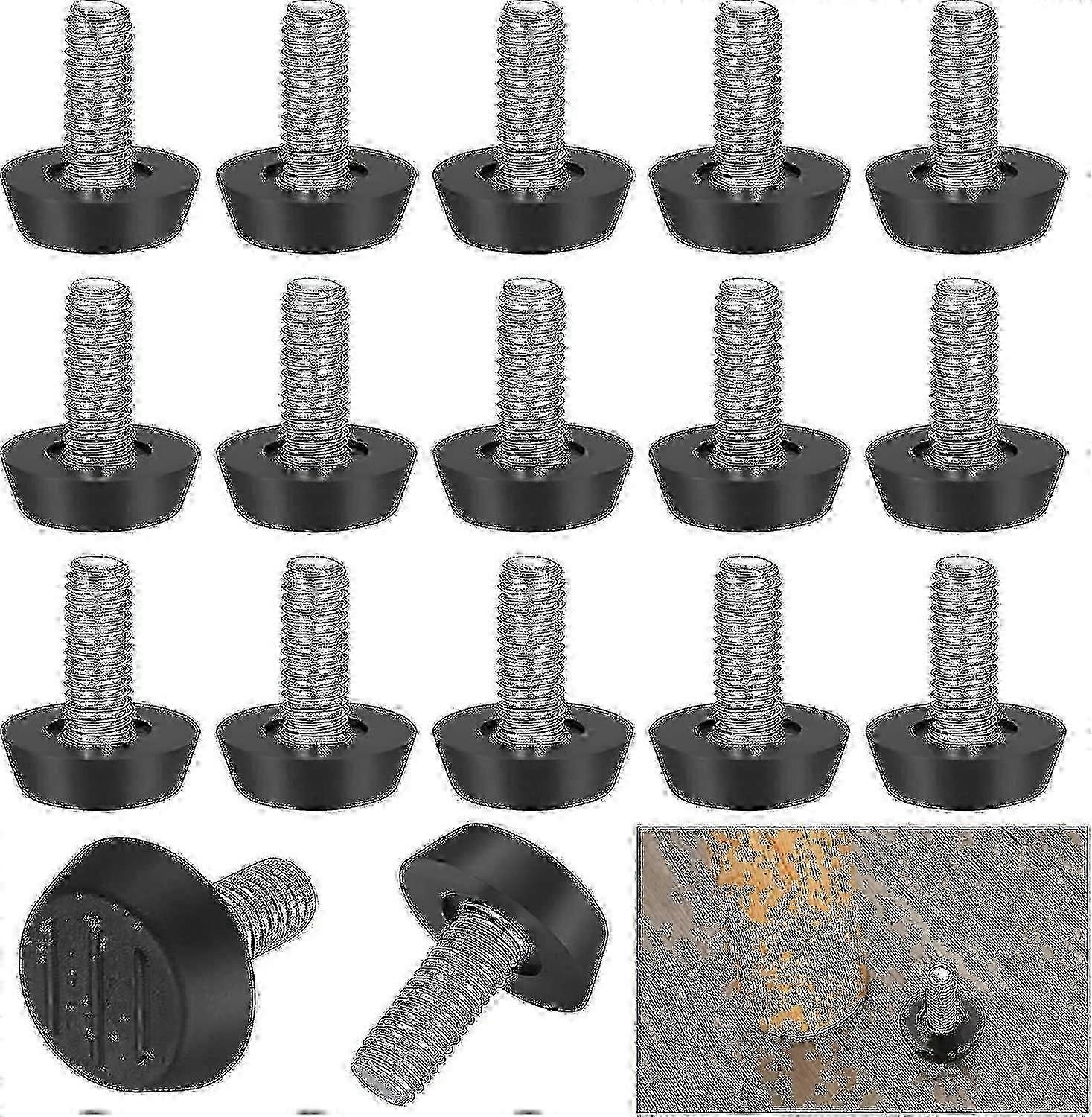 22 Pack Adjustable Furniture Leveling Legs, M8 X 20mm, Screw Leveling Feet, Floor Protector, Round Base, Chair Leg Screws - Sjue
