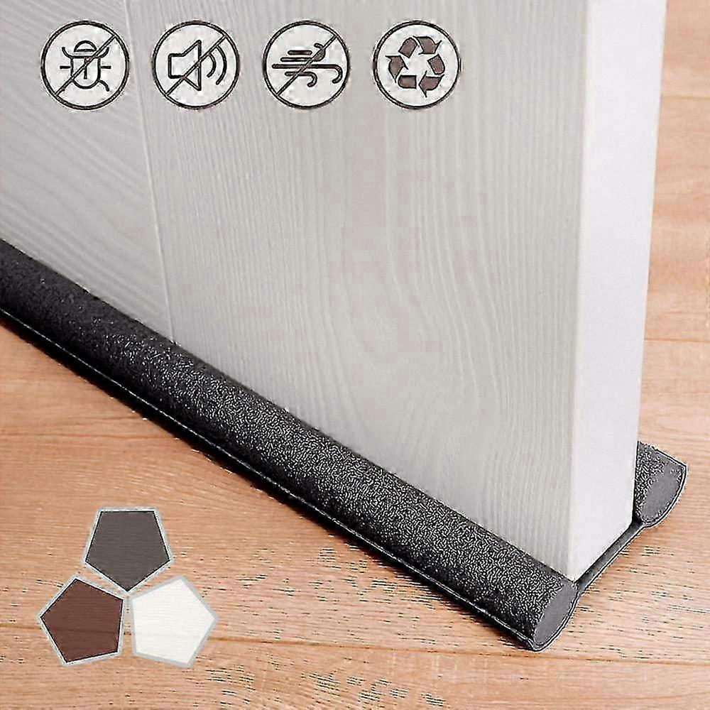 Adjustable Under Door Draft Stopper and Soundproof Guard, Cold Air Blocker Seal for Interior Doors, Double-sided Design for Maximum Noise Re