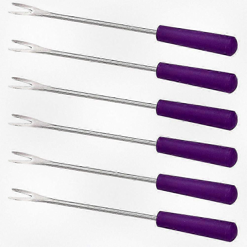 Set of 6 Portable BBQ Forks for Chocolate Dipping, Cheese Melting, Corn Skewers, and Grill Tools