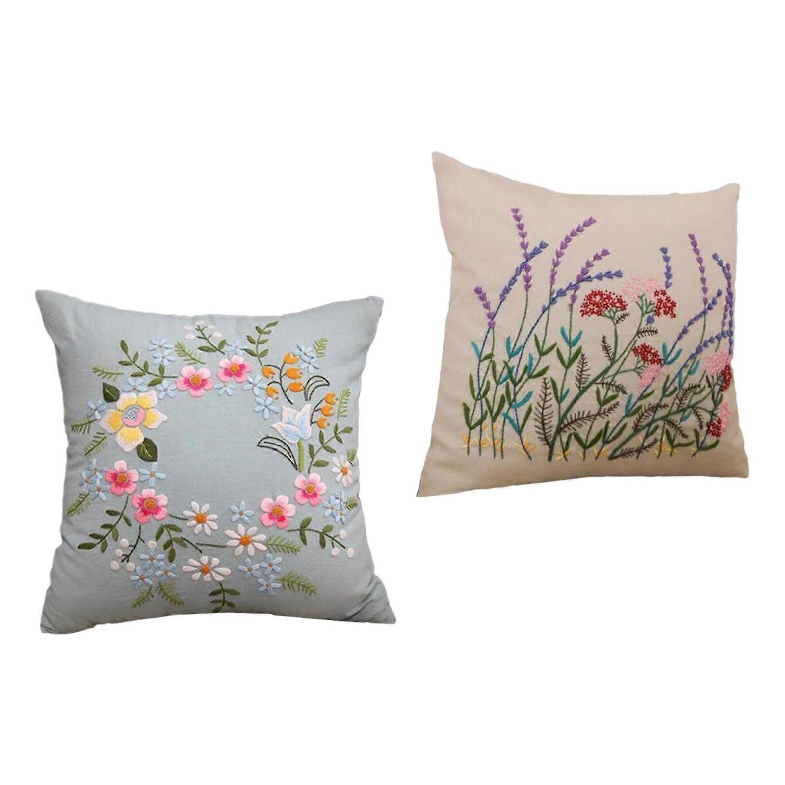 2× Broderie Starter Kit Coloré Pratique Couture Point de Croix Décor À La Maison