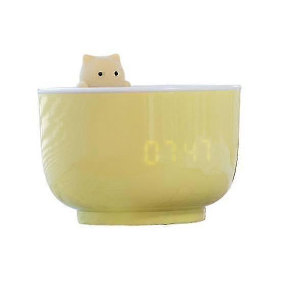 Alarm Clocks USB Powered Cats Teacup ABS LED Night Light Digital Clock for Desk