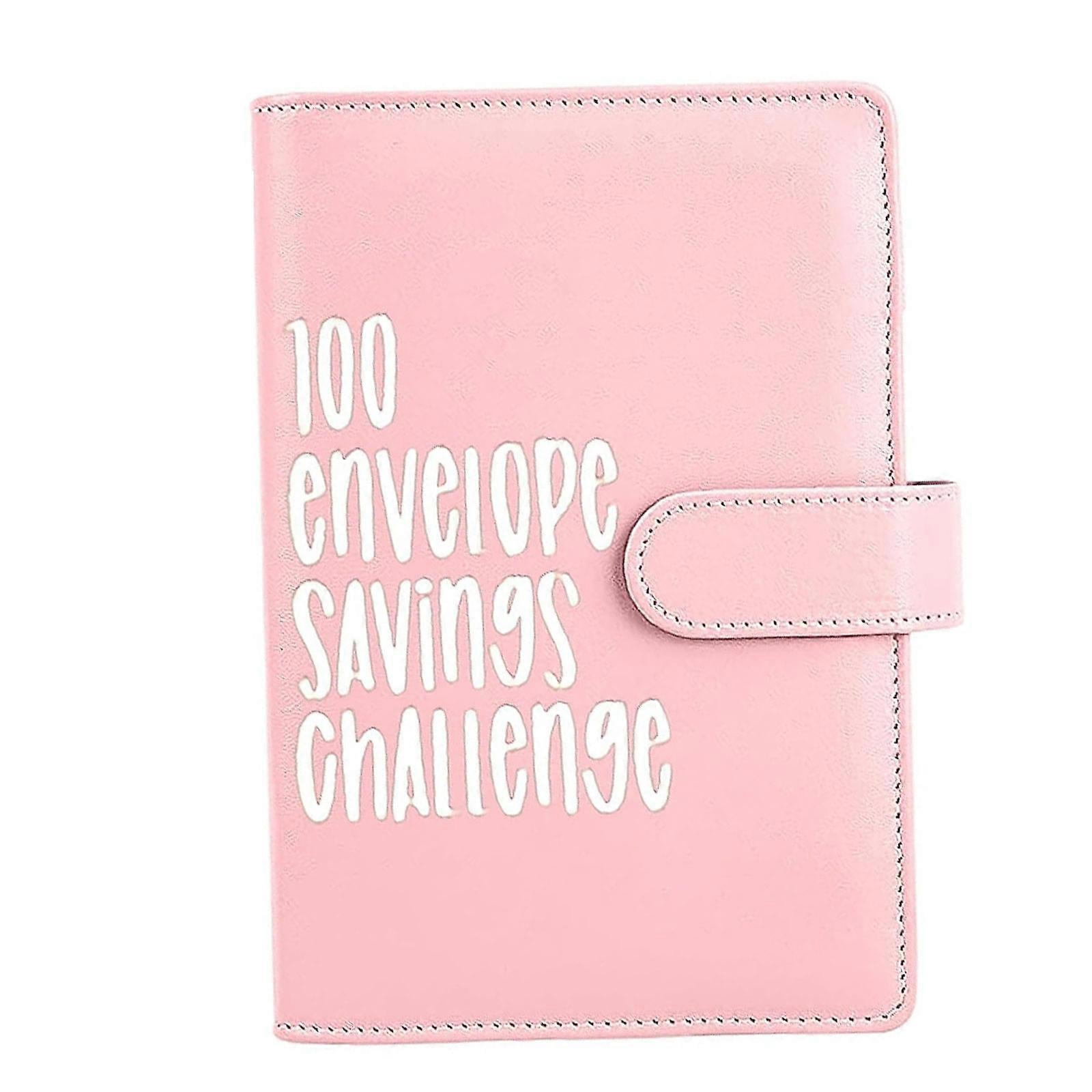 100 Envelope Challenge Binder Cash Binder with Card Saving Challenge Binder Money Saving Envelope for School Home Pink