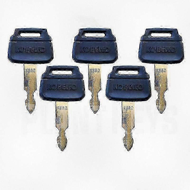 Set of 5 Excavator Keys Compatible with Kobelco K250 and Various Wheel Loader Models Like New Holland, Kawasaki, and Case fg2025031701064