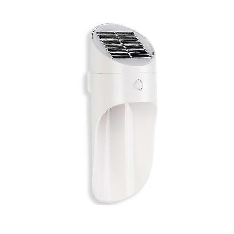 Solar LED Wall Light with Day/Night Sensor - White A