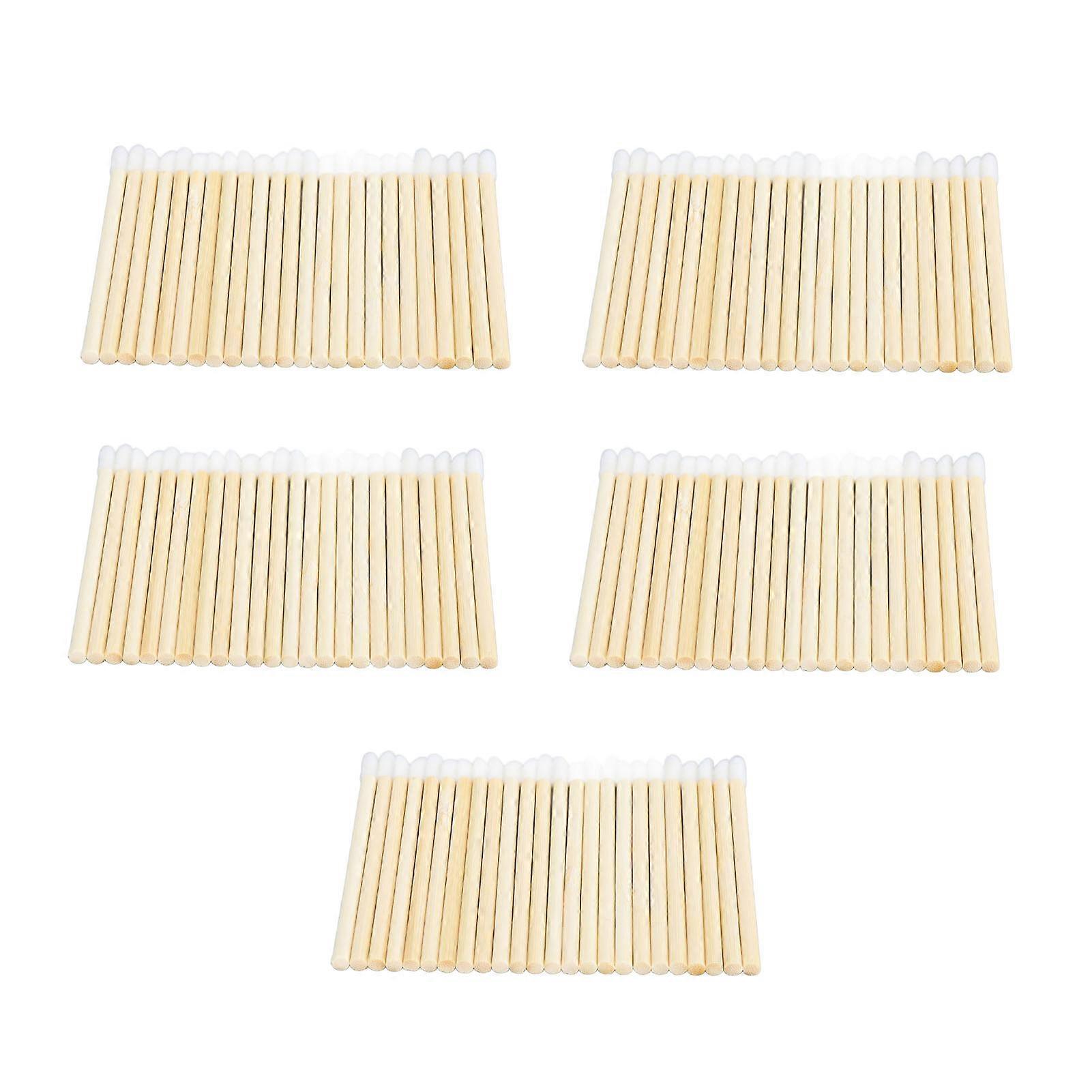 100 Pcs Disposable Lip Brushes with Bamboo Handle Portable Makeup Tool Lip Gloss Wand for Kitchen Appliance