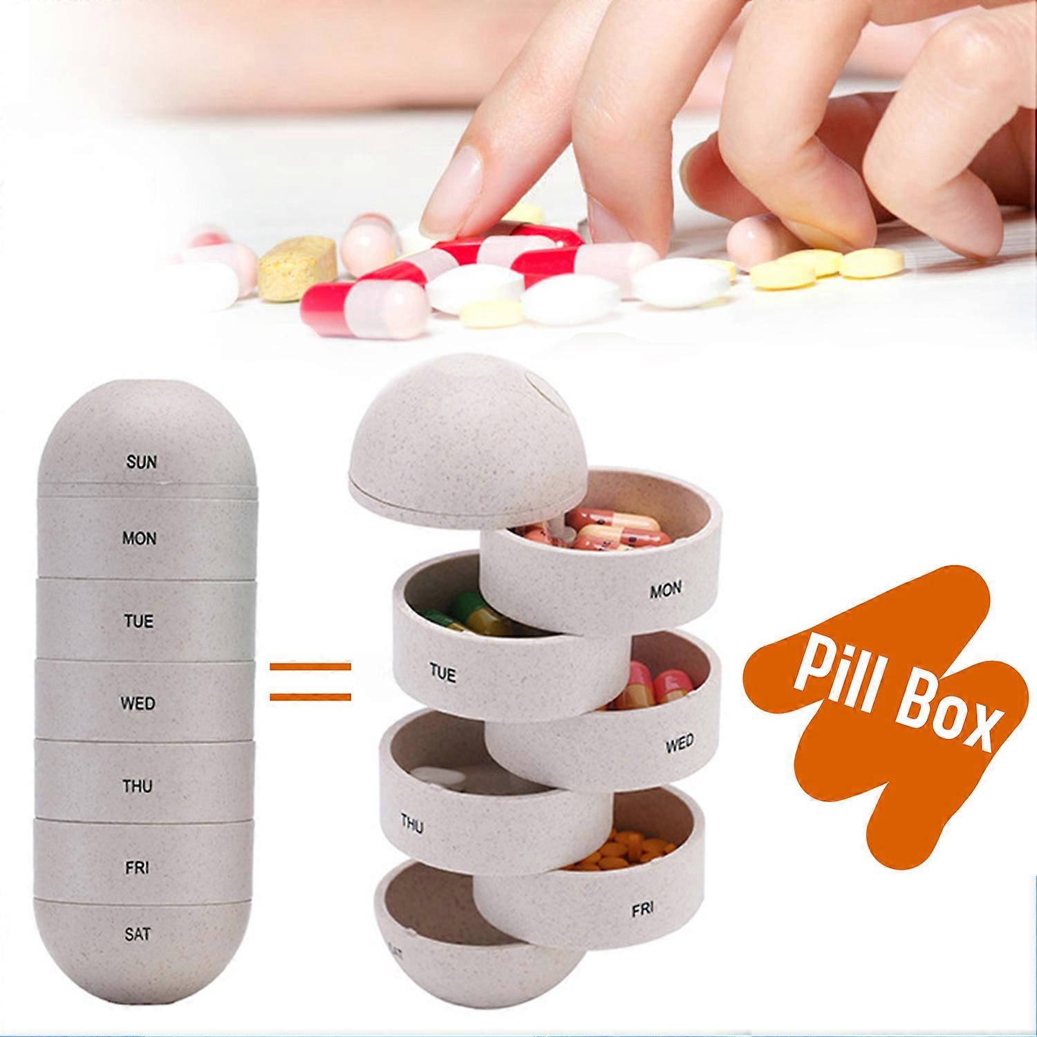 Weekly Pill Organizer Compact Travel-Friendly Capsule Storage Box Lightweight Portable Design Eco-Friendly Material Seven Compartments for Medicatio