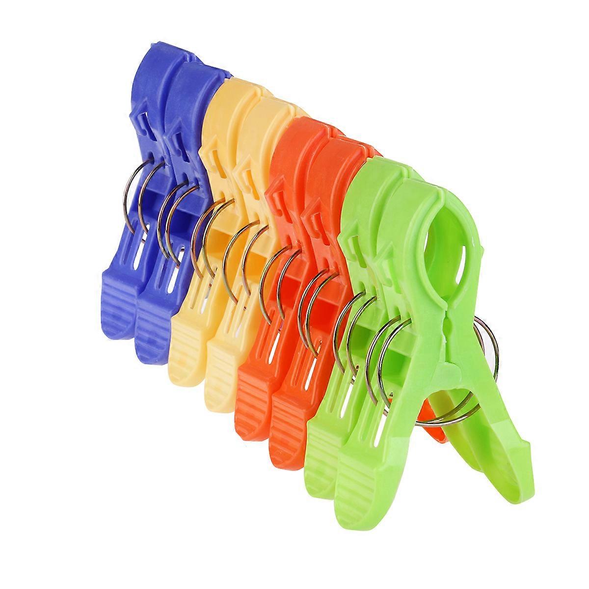 TINKSKY 8pcs Large Sized Bright Color Plastic Beach Towel Clips Quilt Clips