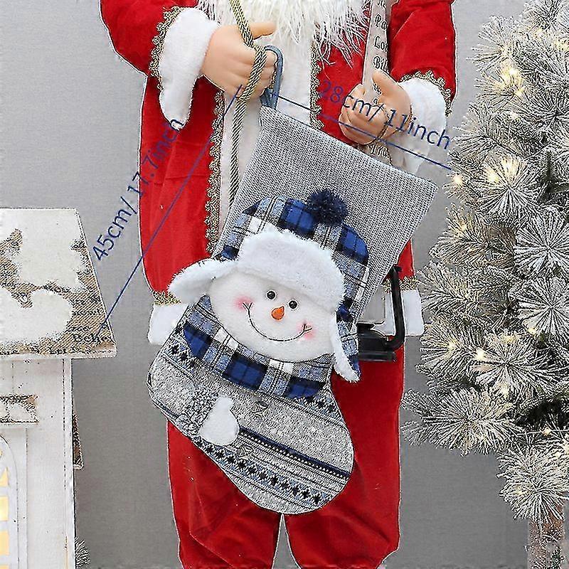 かわいい男の子の女の子雪だるまの装飾キャンディーバッグギフト子供のための大きなクリスマスハンギングソックス