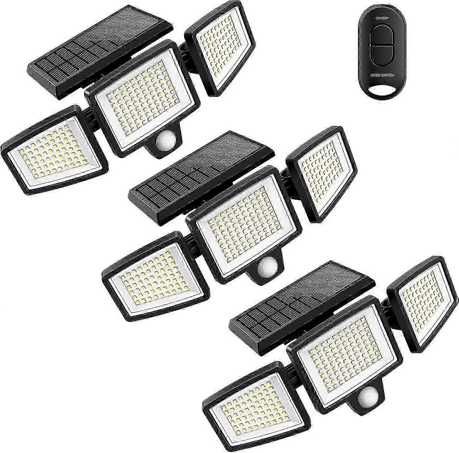 Solar Outdoor Lighting Solution, 2500lm Brightness with 210 LEDs, Remote Control, Motion Sensor, IP65 Waterproof, 270-Degree Wide Angle Floo