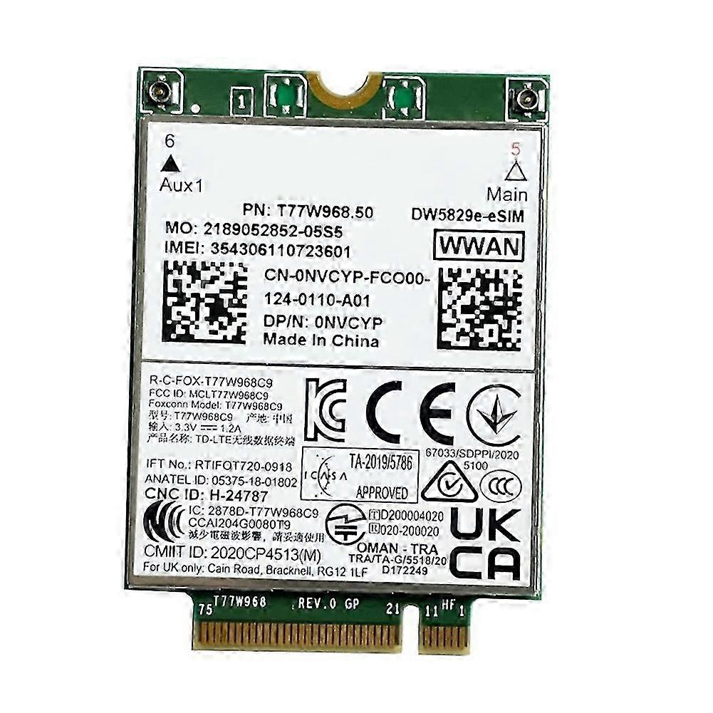 T77W968.50 DW5829e-ESIM M.2 4G Modem Module Cat9 450Mbps TDD-LTE 4G Module for 7320 7330 7520 7530 7430 Laptop