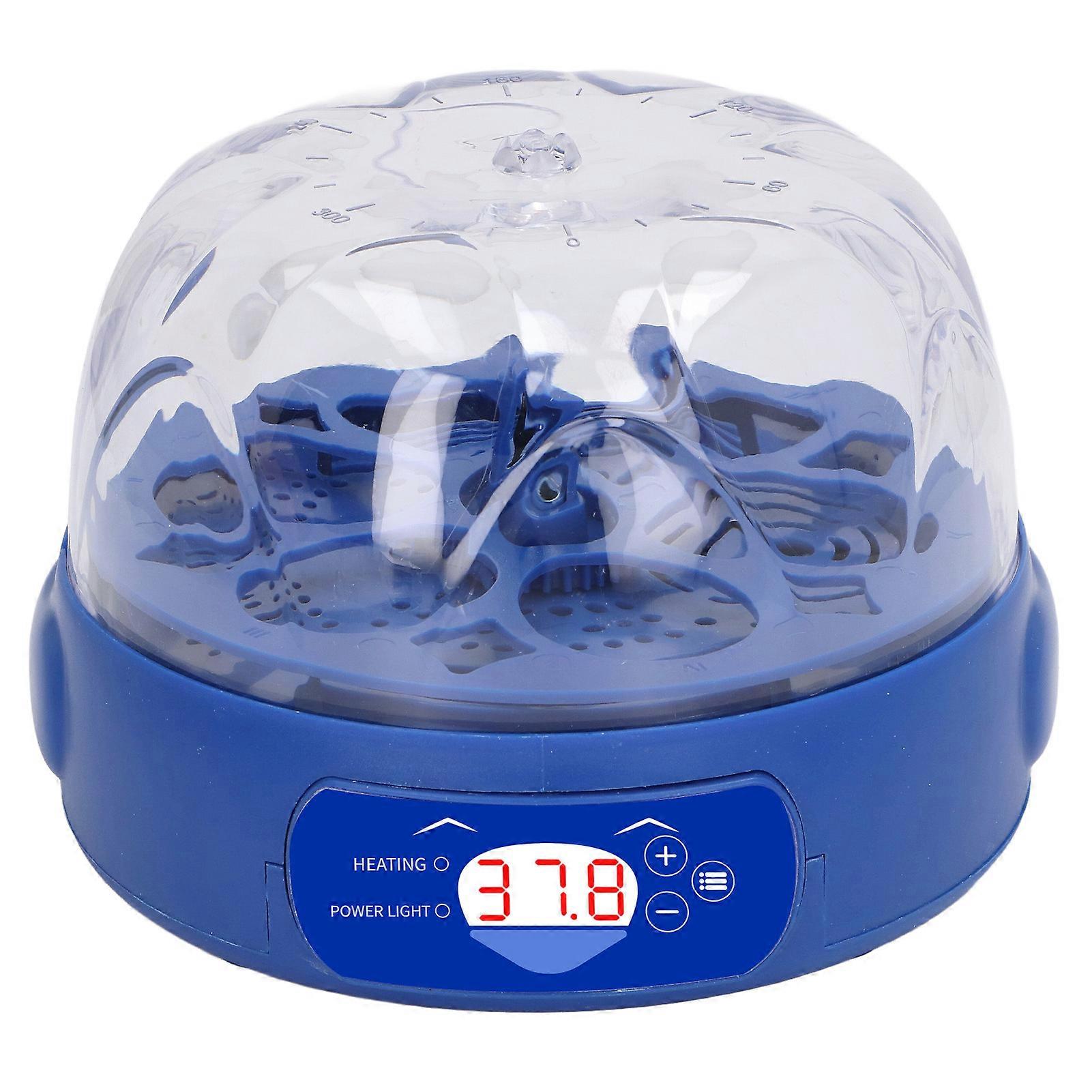 Egg Incubator 6 Eggs 15W Blue with Automatic Turner Egg Candler Display Temperature Control Poultry Hatching Machine 100‑240V EU Plug