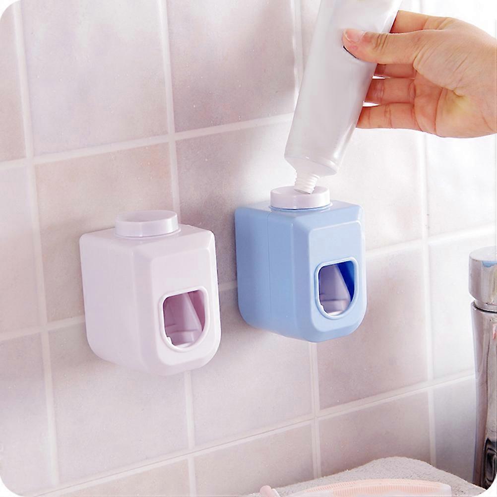 Auto Toothpaste Dispenser Touchless Wall Mounted Hands Free Squeezing Modern Bathroom Accessories White 5.60X6.00X9.60CM 1Set