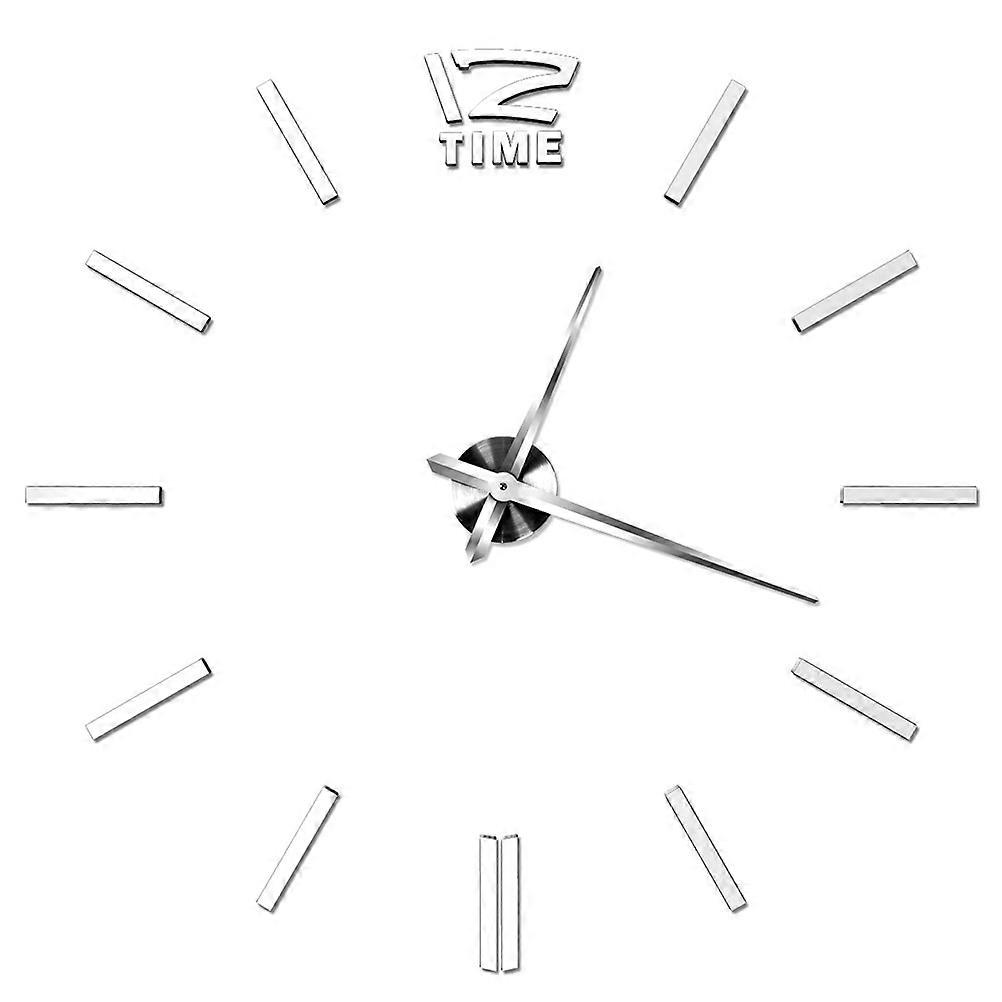 Mirror Wall Clock Silver DIY Wall Clock for Time Keeping with Versatile Application