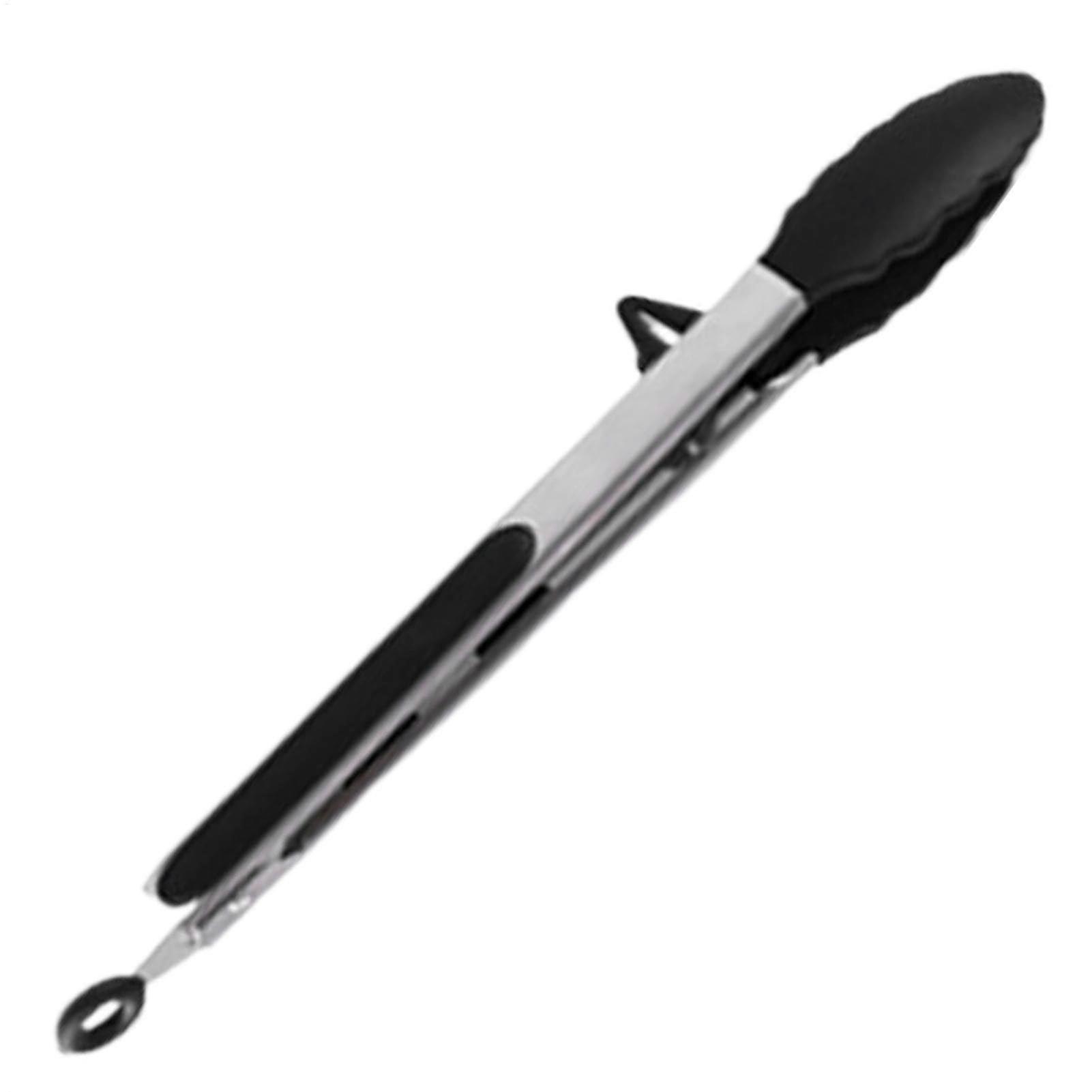 NonStick Kitchen Tongs with Closure, BBQ Grill Tools, Ergonomic Handle