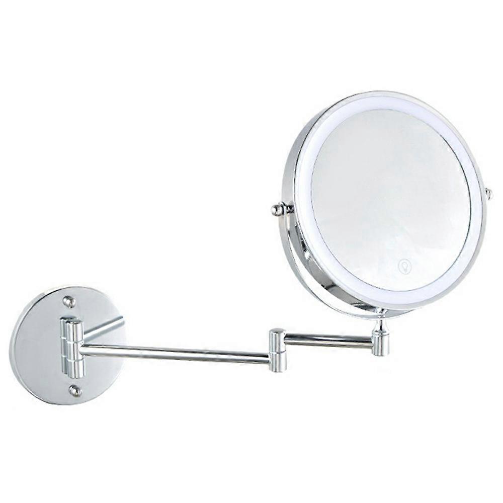 JI-Y8012 8.5 Inch 10X Magnification Dual Sided Wall Mounted Makeup Mirror with 3 Colors LED Light